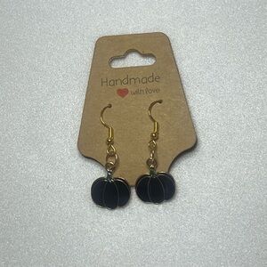 Handmade Black Pumpkin Earrings